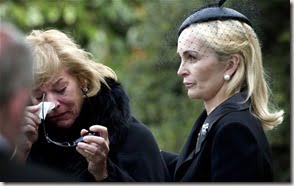 carol thatcher at mother's funeral