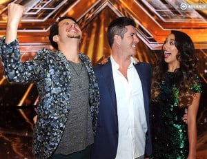 alex and sierra xfactor winners and simon cowell pic