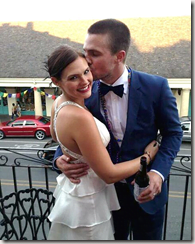 Stephen Amell wife Casandra Jean Whitehead amell wedding pic